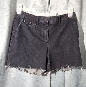 Sale $10 - Talbots Blue Jean Shorts with Frayed Hem - Size 6  - EUC